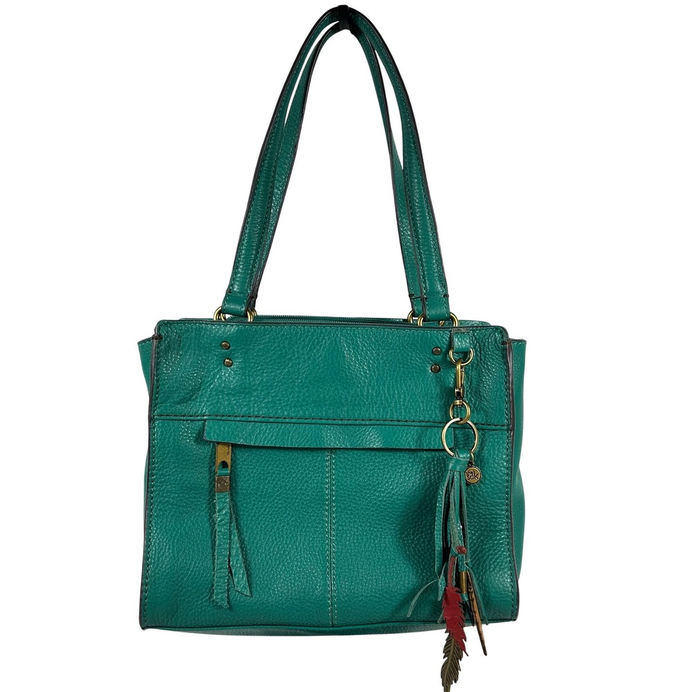 The Sak Alameda Satchel Women Medium Teal Green Leather Tassel Crossbody Bag
